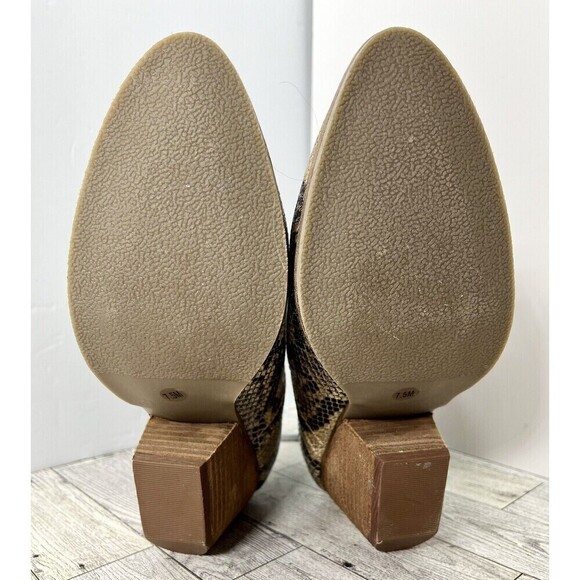 COCONUTS BY MATISSE Trader Boots Booties 7.5M Heels Snake Print Cowgirl Boho - Picture 6 of 9